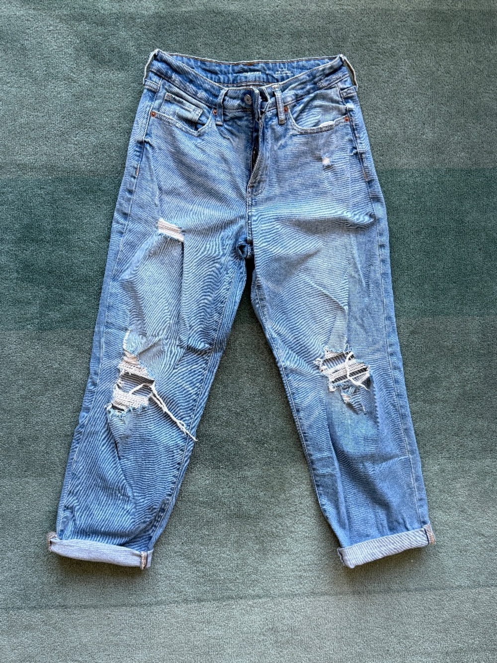 Old Navy High-Rise O.G. Loose Jeans Distressed Size 6 Secret Smooth Pockets